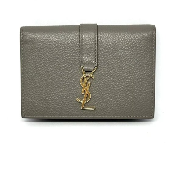 Saint Laurent Handbags - 100% Authentic SAINT LAURENT PARIS Cassandre Gray Leather Business Card Holder